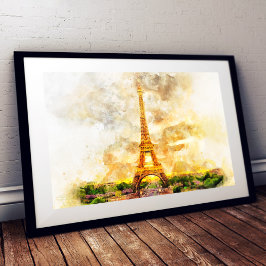 Eiffel Torn i Paris under sunset nr1 Fototryck