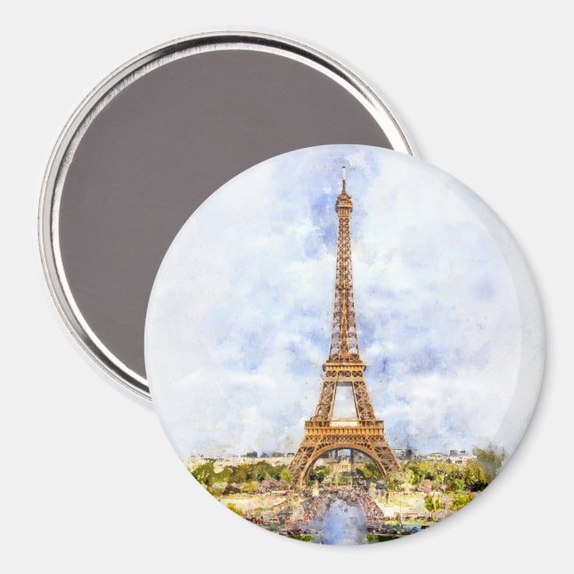 Eiffel Torn i Paris under sunset nr2 Magnet (Front/Back)