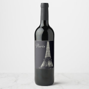Eiffel torn i Paris Vinflaska Etikett
