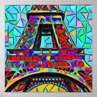 Eiffel Torn i Robert Delaunays stil. Poster