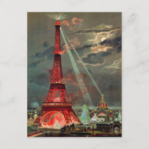 Eiffel Torn i rött vykort
