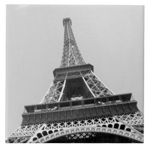 Eiffel torn i svartvitt kakelplatta