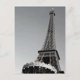 Eiffel Torn i svartvitt Vykort