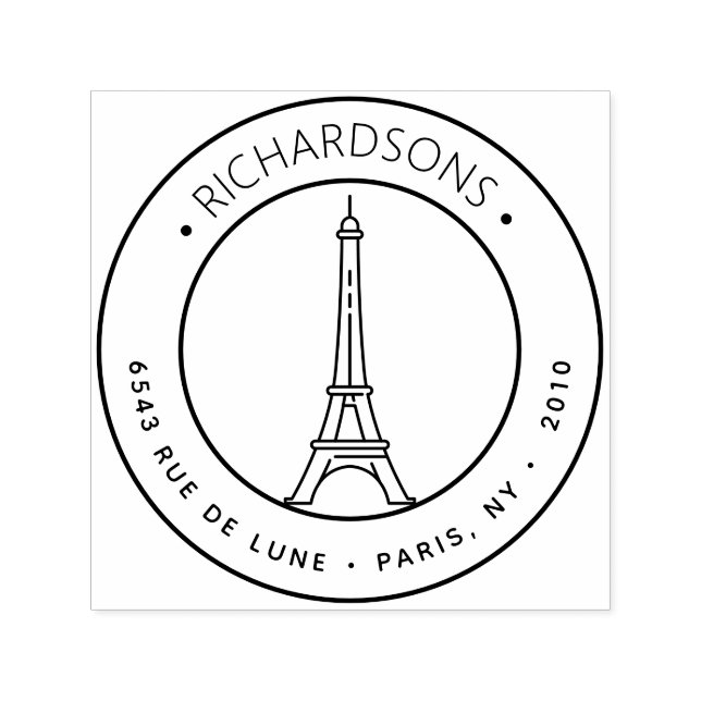 Eiffel Torn Icon Returadress Självfärgande Stämpel (Design)