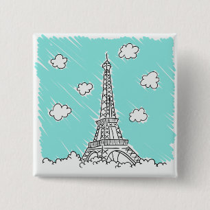 Eiffel Torn Illustration-knapp Knapp