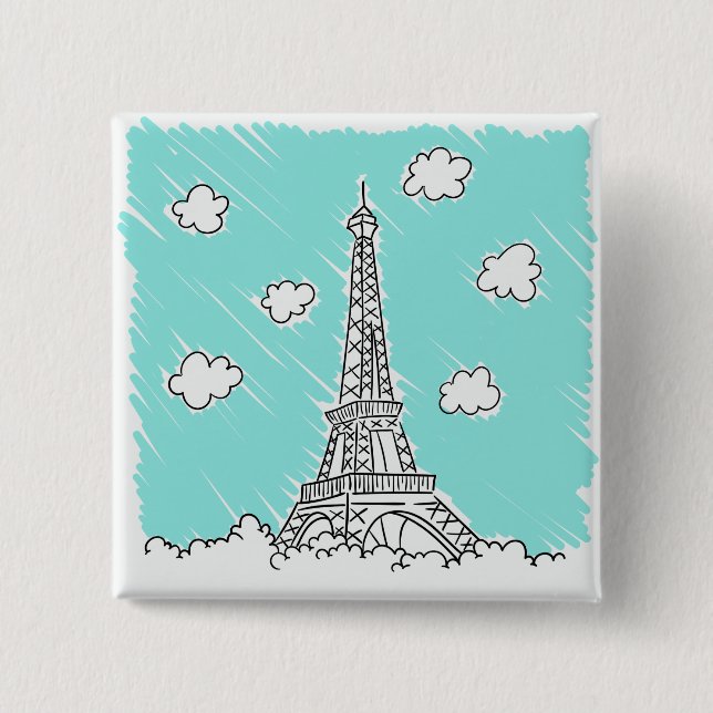 Eiffel Torn Illustration-knapp Knapp (Framsida)