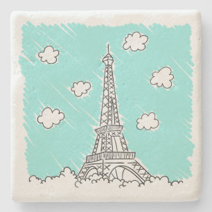Eiffel Torn Illustration stone underlägg