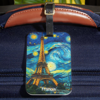 Eiffel Torn Impressionism Bagagebricka