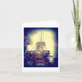 Eiffel torn, indigoblå blått som är tom kort