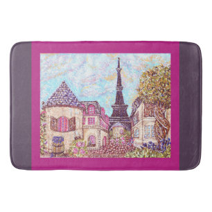 Eiffel Torn inspirerade pointillismens badmatt Badrumsmatta