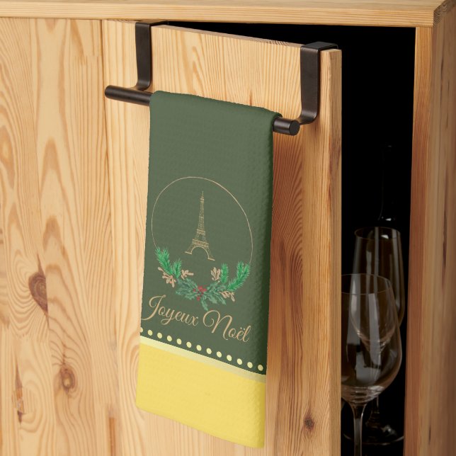 Eiffel Torn Joyeux Noel Kitchen Towel Kökshandduk (Thirds Fold)