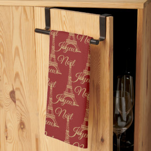 Eiffel Torn Joyeux Noel Kitchen Towel Kökshandduk