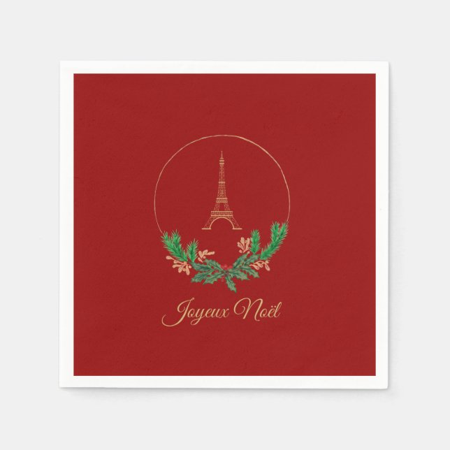 Eiffel Torn Joyeux Noel Pappersservett (Framsidan)