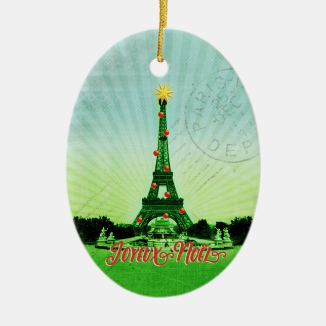 Eiffel Torn jul - jul Julgransprydnad Keramik (Framsidan)
