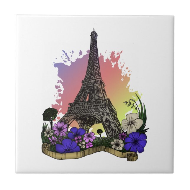 Eiffel Torn Kakelplatta (Framsidan)
