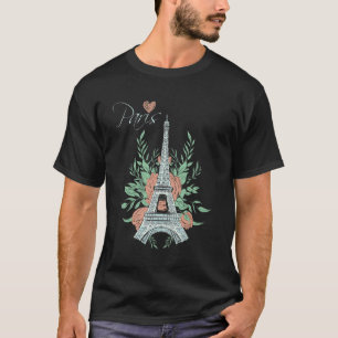 Eiffel Torn Kärlek Paris Fransk Souvenir Parisian  T Shirt
