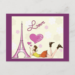 EIFFEL TORN KÄRLEK POSTCARD VYKORT