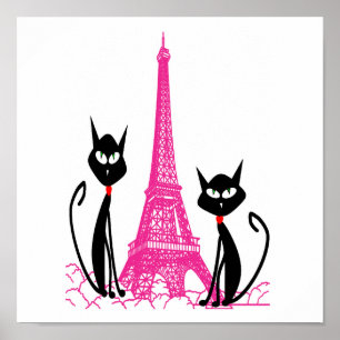 eiffel torn katter poster