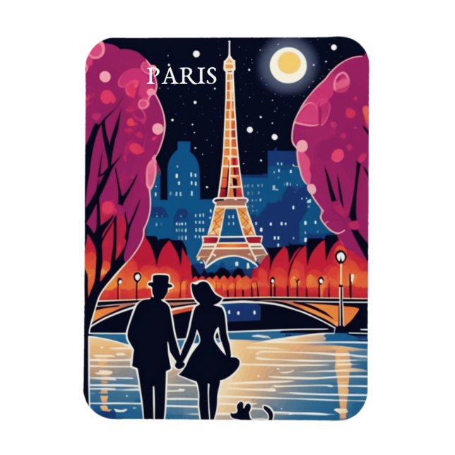 Eiffel Torn Landmark i Paris Magnet (Vertikal)