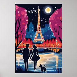 Eiffel Torn Landmark i Paris Poster