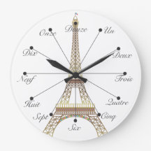 Eiffel Torn Large Wall Clock