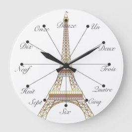 Eiffel Torn Large Wall Clock Stor Klocka
