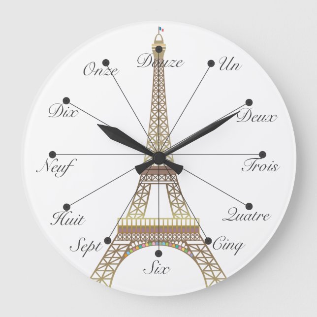 Eiffel Torn Large Wall Clock Stor Klocka (Framsida)