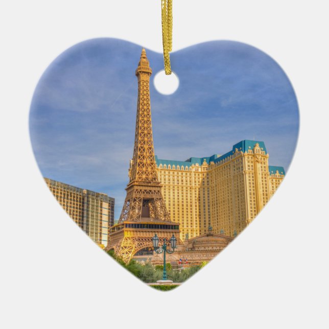 Eiffel Torn Las Vegas Paris Limousine Nevada Julgransprydnad Keramik (Framsidan)