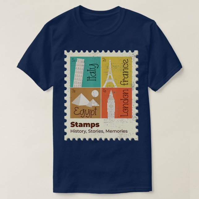 Eiffel Torn Leaning Torn of Pisa Pyramid Clock T Shirt (Design framsida)