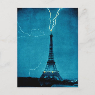 Eiffel Torn Lightning Vykort