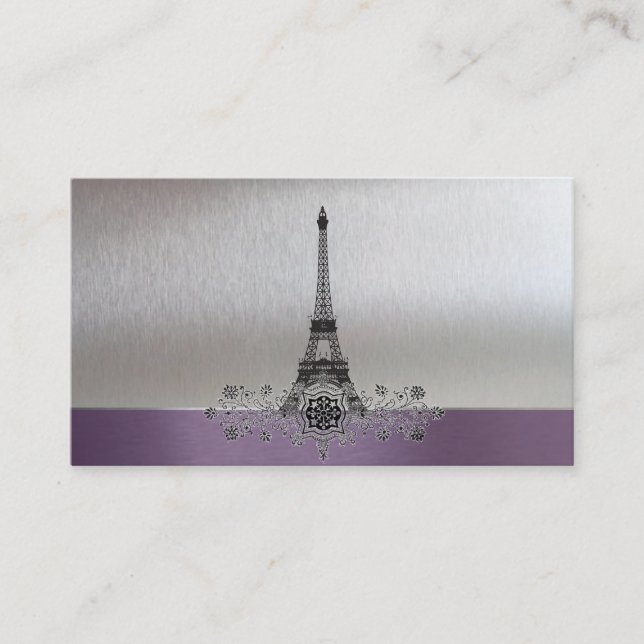 Eiffel Torn Lila Silver gift-kort Tilläggskort (Framsida)