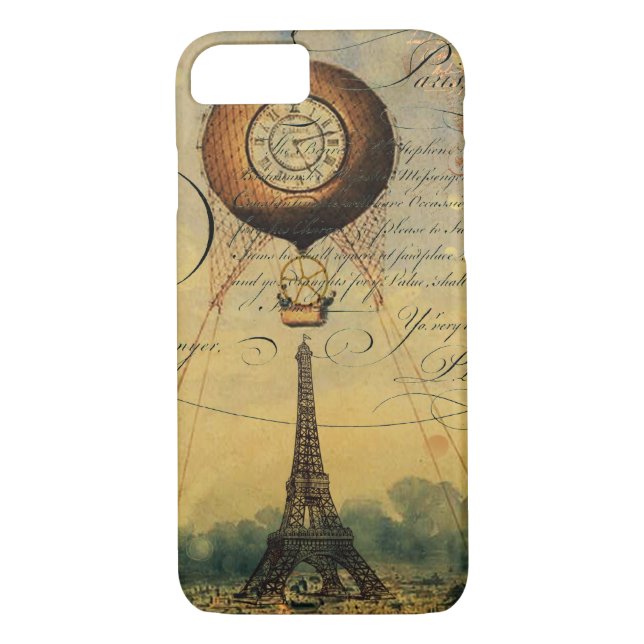 Eiffel Torn Luftballong Steampunk Case-Mate iPhone Skal (Baksida)