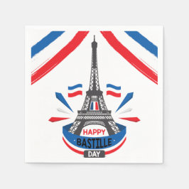 Eiffel Torn, lycklig Bastille-dagen Pappersservett