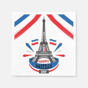 Eiffel Torn, lycklig Bastille-dagen Pappersservett