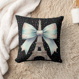 Eiffel Torn med Bow Dekorativ kudde