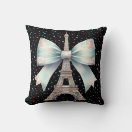 Eiffel Torn med Bow Dekorativ kudde
