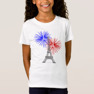 Eiffel Torn med Fireworks T Shirt