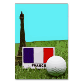 Eiffel torn med Frankrike flagga och golf boll Bordsnummer