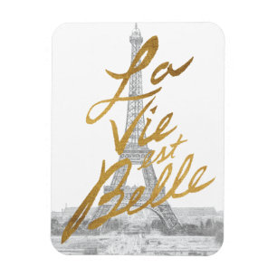 Eiffel torn med guld- handstil magnet
