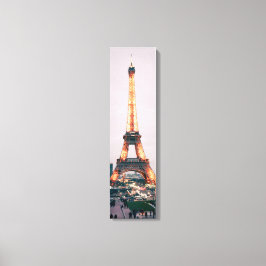 Eiffel Torn med Ljus Lodrät Canvas