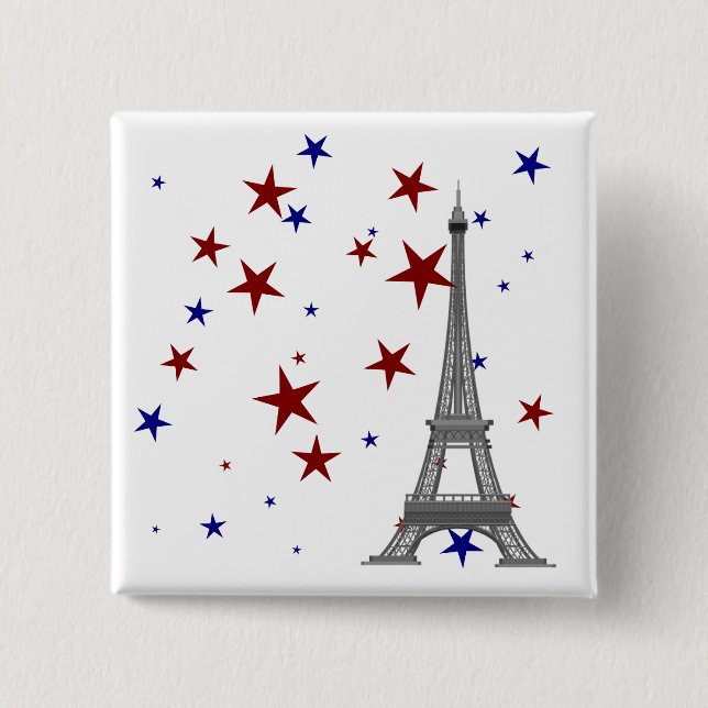 Eiffel Torn med Stars Knapp (Framsida)