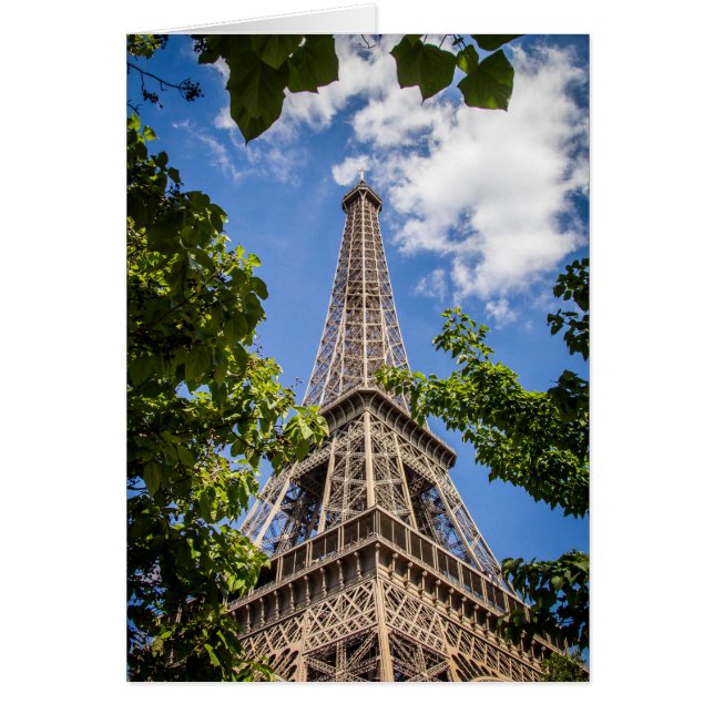 Eiffel Torn mellan Träd Hälsningskort (Framsidan)