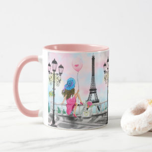 Eiffel Torn Mugg Gift Woman i Paris
