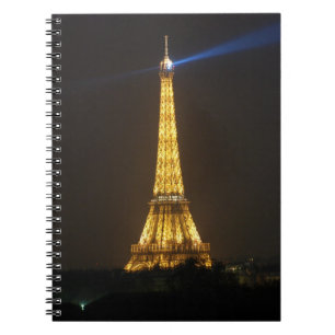 Eiffel Torn night Anteckningsbok Med Spiral