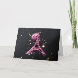 Eiffel Torn Night Måne Kort