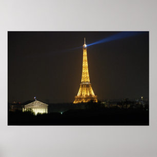 Eiffel Torn night Poster