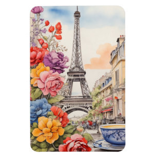 Eiffel Torn och Fackblommor 1 Magnet