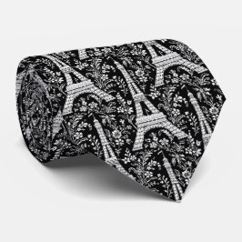 Eiffel Torn och Flowers Black Slips