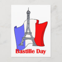 Eiffel Torn och Fransk Flagga Bastille Day Tees
