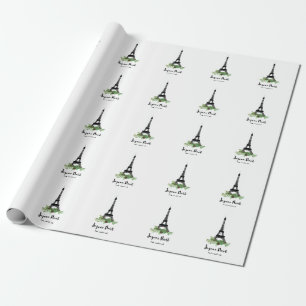 Eiffel torn och gräs moderna Joyeux Noel Presentpapper